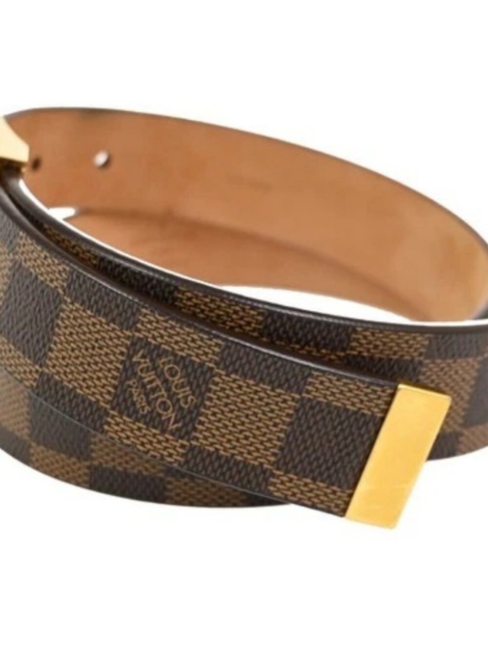 LOUIS VUITTON Santure Carre Belt Damier Ebene Brown GHW France M6802 32KC589 - Picture 2 of 12